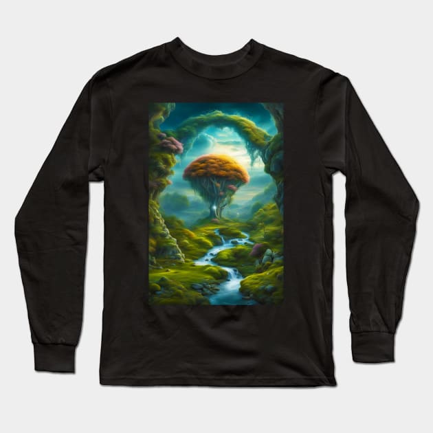 Arch and Tree Long Sleeve T-Shirt by JDI Fantasy Images